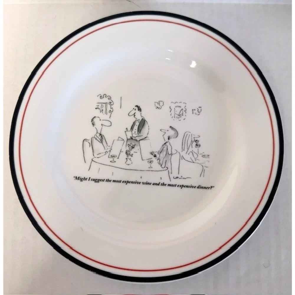 Restoration Hardware, The New Yorker Cheese Plate, 1998 The Cartoon Bank VTG
